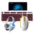  Beigu Mahu luminous game keyboard and mouse suit cheap donkey 112 white yellow+606 white red keyboard+6118 white headset